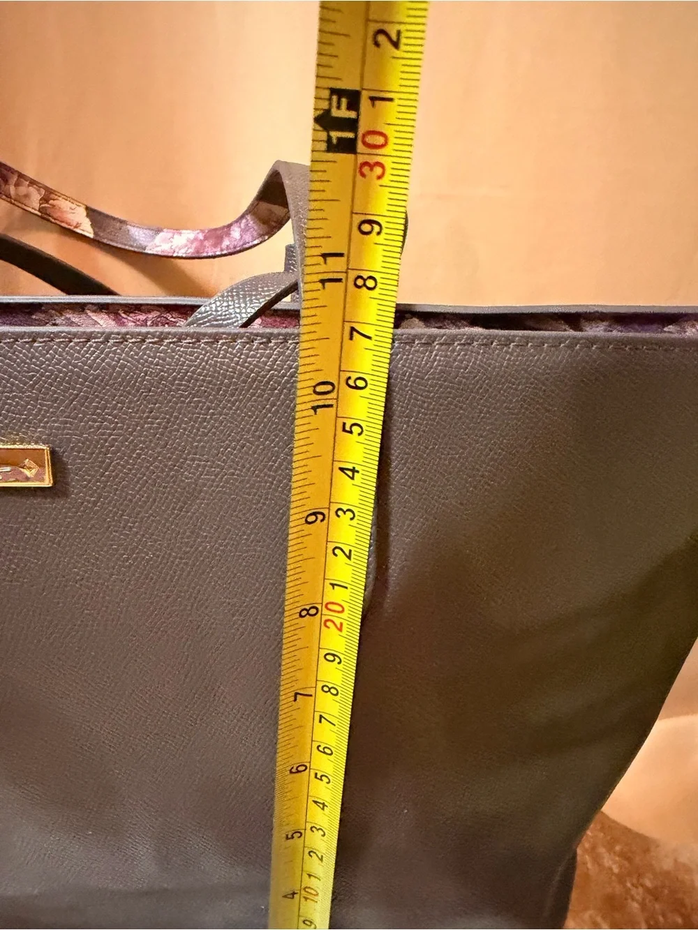 Betsey Johnson grey Tote with Gold Plaque